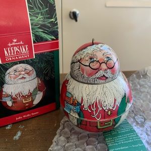 Hallmark Tin Santa Ornament & Box Surprise New l